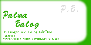 palma balog business card